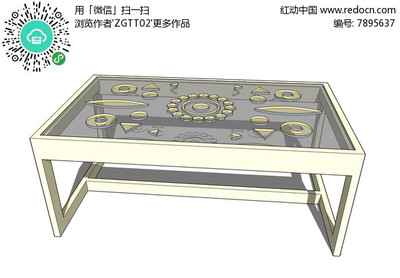 玻璃幾何圖案茶幾 現代客廳的藝術焦點